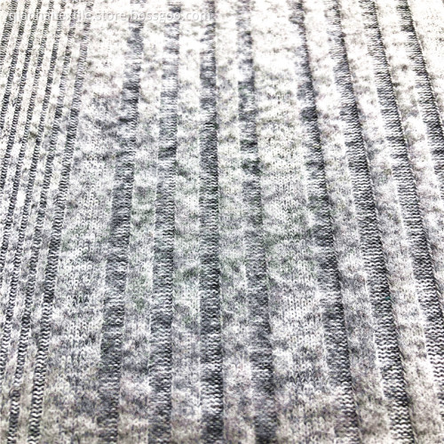 wholesale polyester spandex brushed rib hacci knitted fabric